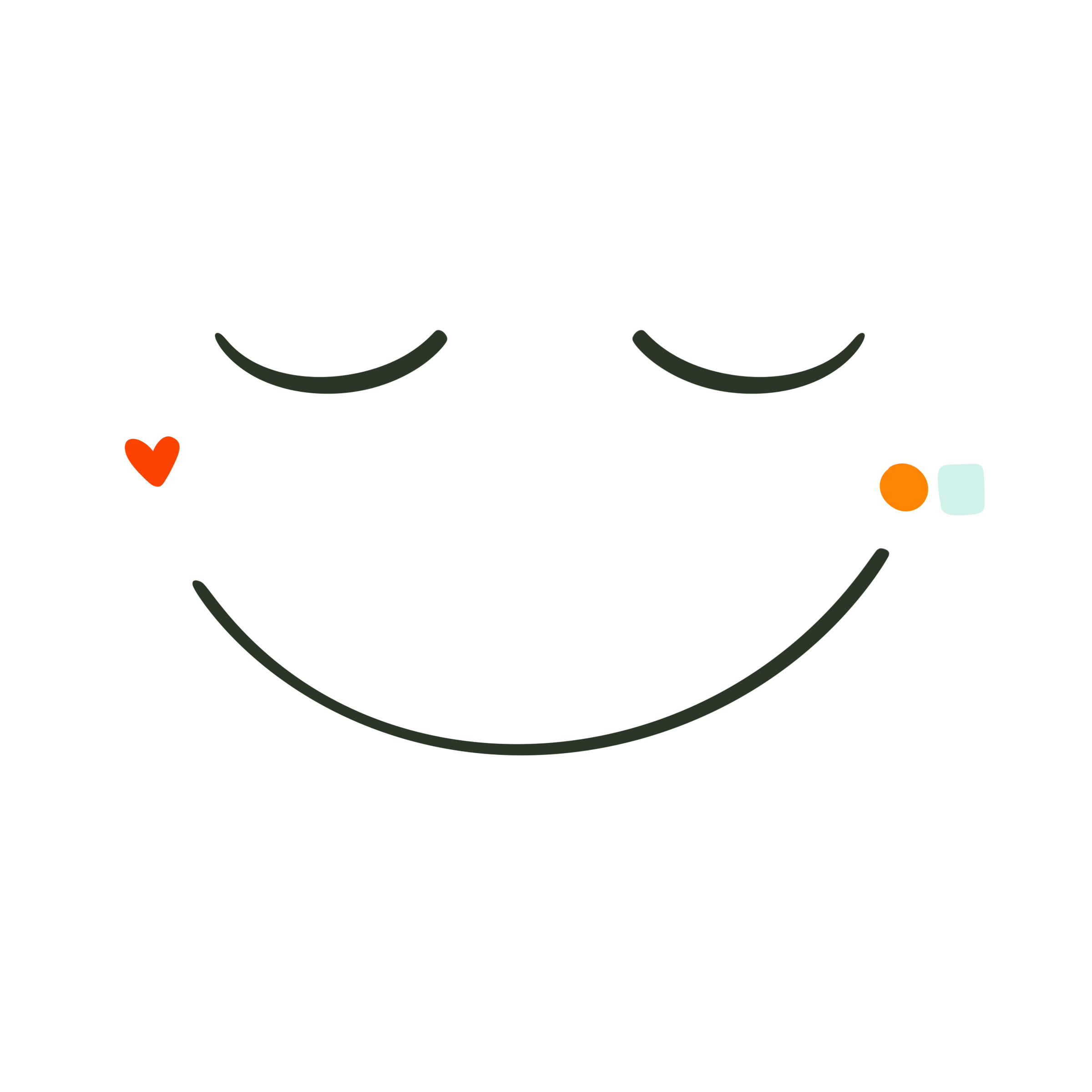 Illustration of a smiling face at rest